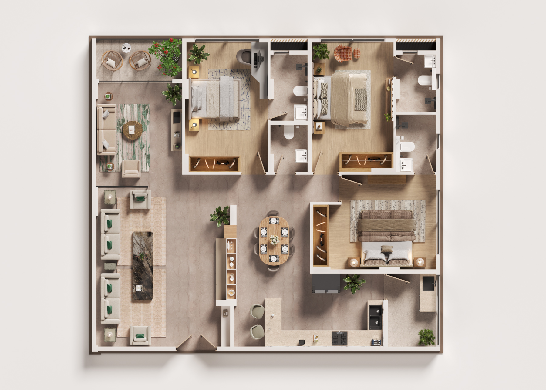 3 BHK Executive Suite West Wing